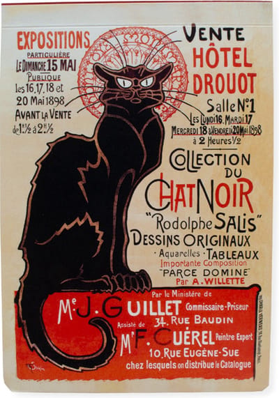 Blanco notitieblok A6, Le Chat Noir, Steinlen