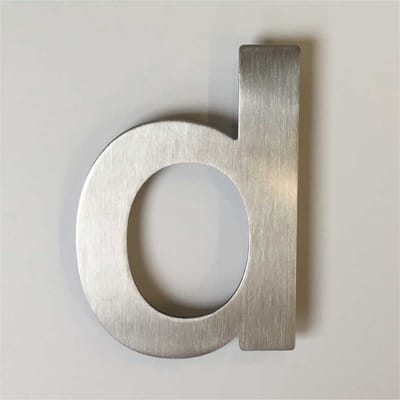 Huisnummer RVS 12 cm - Letter D / rvs modern huisnummer / rvs huisnummer 120 mm / huisnummer rvs / 12cm Hoog / Kleur: zilver-rvs / Maakjenaambord.nl / huisnummerbord / huisnummers / D