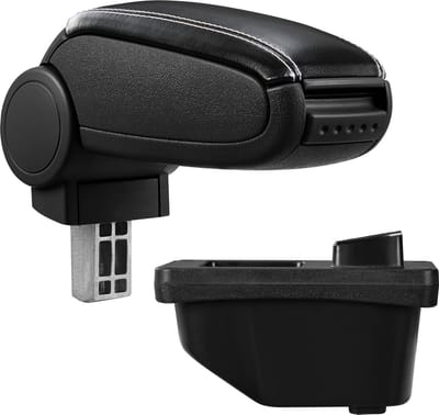 Armsteun-Peugeot 308 I-SW-CC-kunstleer-zwart+wit stiksel