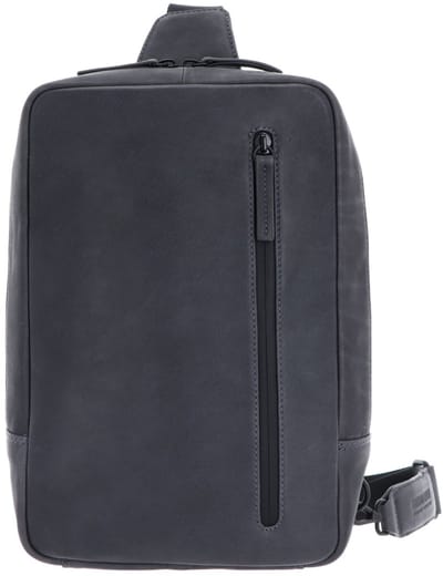LEONHARD HEYDEN Leren schoudertas slingtas Den Haag Crossbag 6761 Grau antraciet