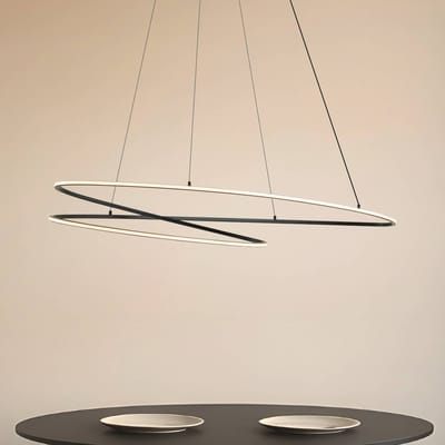 Lucande LED hanglamp Gavril, 100 cm, zwart, dimbaar