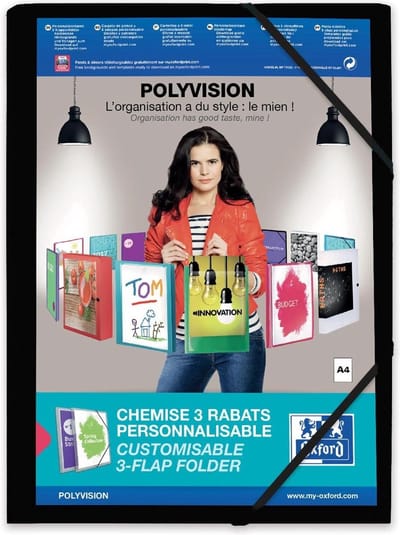 ELBA Polyvision - 3-flap folder - for A4 - opaque black