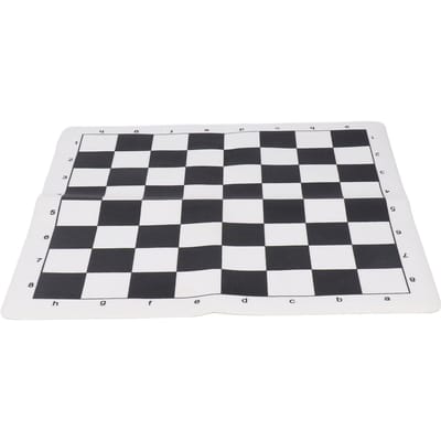 Schaakbord Alleen schaakbord PU Draagbaar Zacht Standaard 35x35cm voor reizen Buiten kamperen white
