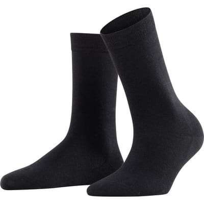 FALKE Softmerino warme ademende merinowol katoen sokken dames zwart - Maat 41-42
