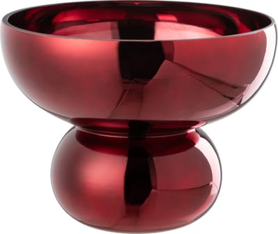 J-Line windlicht op voet afgerond - glas - donkerrood