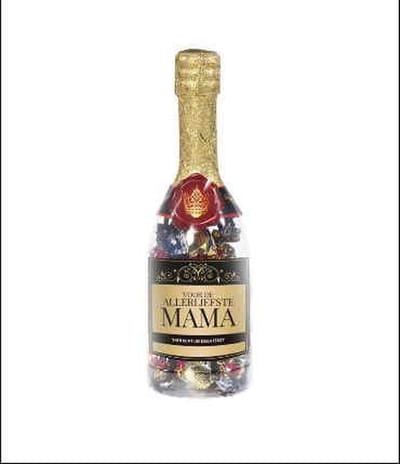 Moederdag - Champagnefels - Voor de allerliefste - Mama - Gevuld met Drop - In cadeauverpakking met gekleurd lint