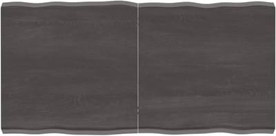 Tafelblad Hout - Werkblad Keuken - Tafel Vernieuwen - Natuurlijke Rand - 120 x 60 cm - Grijs Eiken