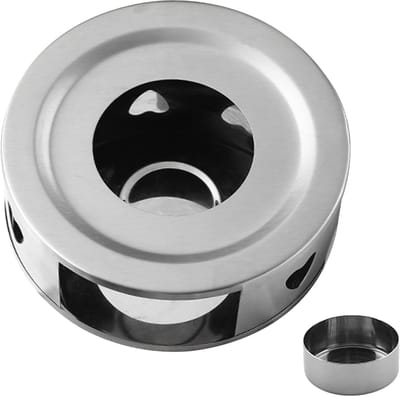 Theepot Verwarmer - Kandelaar Houder - Dranken Warm Houden - Roestbestendig Roestvrij Staal - 15 cm Diameter - Zilver