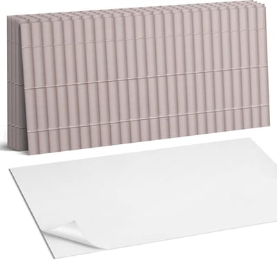 Coloray Plaktegels - Textuur met parallelle strepen Wandtegel Zelfklevend - 60 cm x 30 cm - Beige Plaktegels - 6 stuks - Rechthoek PVC Tegels - Plaktegels Keuken - Zelfklevende Vloertegels Badkamer - Vinyl Tegels Zelfklevend - Zelfklevende Wandtegels