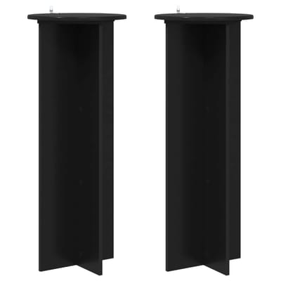 vidaXL - Plantenstand - 2 - st - Zwart - Ø40 - x - 100 - cm - Bewerkt - hout
