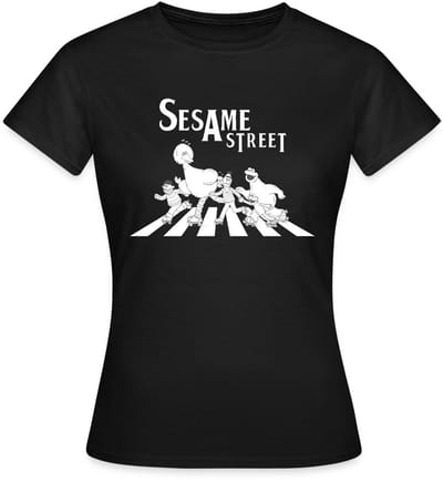 Sesamstraat Parodie Op Abbey Road T-Shirt Dames