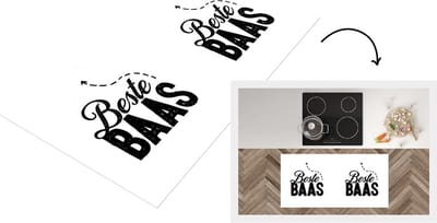 Keukenloper - Loper keuken - Baas - Beste baas - Spreuken - Zwart - Wit - 120x60 cm - Keukenloper vinyl