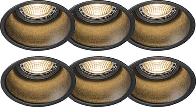 QAZQA dept - Design Inbouwspot - 6 stuks - Ø 8.9 cm - Zwart - Woonkamer | Slaapkamer | Keuken