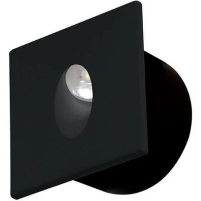 Vierkante zwarte LED wandspot 3W 4000K