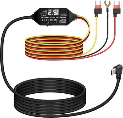 Dashcam Hardwire Kit - Auto Stroomkabel - Voertuig Beveiliging - LED Spanningsweergave - 35 m - Rood