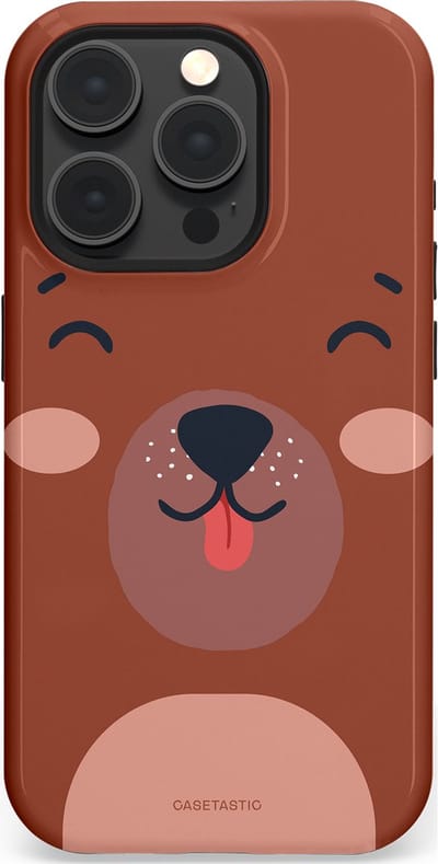 Casetastic hoesje geschikt voor Apple iPhone 15 Pro - MagSafe - Dubbellaagse bescherming - Knuffelkopjes beer - Fashion Case - Terracotta Taupe