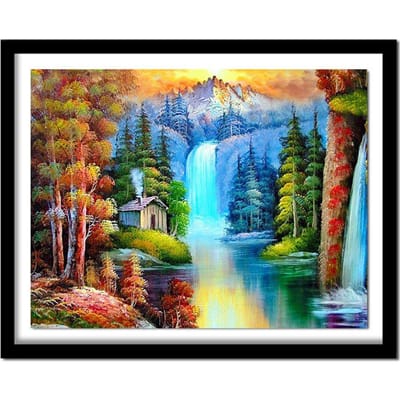5D DIY diamant borduurwerk schilderij waterval volledige ronde kruissteek diamant landschap kit verkoop 20X30CM blue