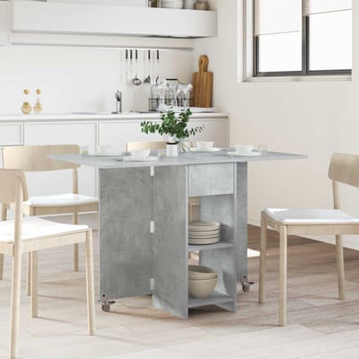 vidaXL - Eettafel - 115 - x - 70 - x - 75 - cm - Bewerkt - hout - Betongrijs - Rechthoekig