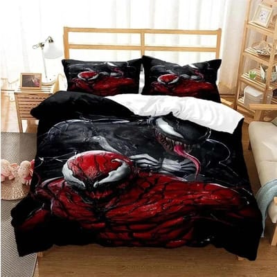 Venoms Beddengoedset Dekbedovertrek Bedset Dekbedovertrek Kussensloop Dekbed King Queen Size Jongens Volwassenen Beddengoedset US Queen 228x228cm