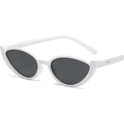 Lunettes de soleil vintage œil de chat pour femmes Tendance Monture demi-cadre UV400 Été Anti-UV Lunettes de mode As Picture