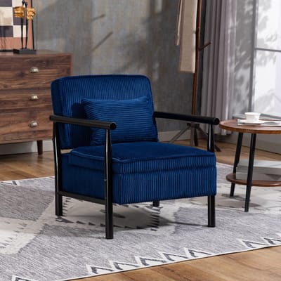 BLACKCOLORS 1806, fauteuil, moderne middeleeuwse bijzetfauteuil met houten frame, gestoffeerde fauteuil voor de woonkamer met lendekussen, leesfauteuil voor de slaapkamer en de serre