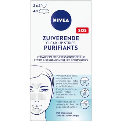 NIVEA Zuiverende Clear-up Strips - Neusstrips Meeeters - Blackhead Remover - Mee eters verwijderen - Pimple Patch - 6 stuks