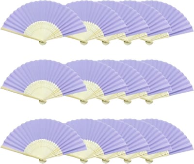 Vouwbare Papieren Handfans - Set van 15 Donkerblauwe Fans voor Bruiloft, Feestdecoratie en Picknick Accessoires