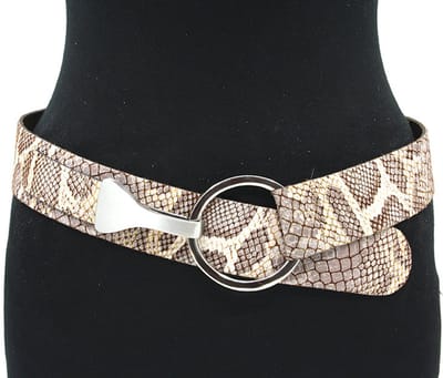 Dames afhangriem multi-color croco - 4.5 cm breed - Leer - Brede riem - Fashion statement - Maat 105