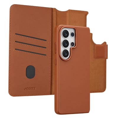 Accezz Hoesje - Geschikt voor Samsung Galaxy S26 Ultra - Leather Bookcase 2-in-1 met Magnetische Ring - Sienna Brown