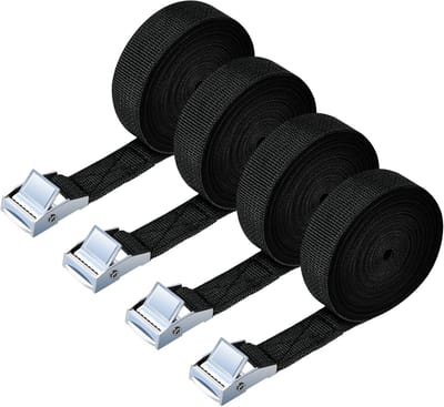 Verstelbare Ratelbanden 4 Stuks Heavy-Duty - 6M Lange Spanbanden Voor Vrachtwagens, Aanhangwagens, Motorfietsen en Bagage - 250 Kg Laadvermogen