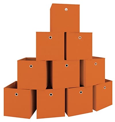 Set van 10 Vouwdozen - Opbergdozen in Oranje - 28 x 27 x 27 cm