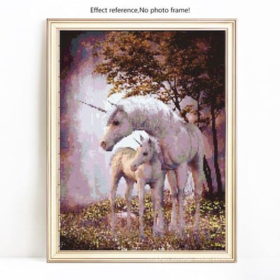 Diamant schilderij paard volledige ronde diamant mozaïek dier diamant borduurwerk 20X30CM black