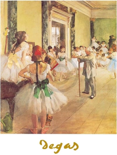 Kunstdruk Edgar Degas - La classe de danse 24x30cm