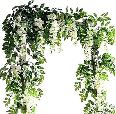 Kunstmatige Wisteria Hangende Bloemengirlande - 2M Lange Nepplant voor Wanddecoratie, Bruiloft en Tuinfeest Versiering