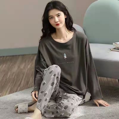 13Kleuren Nieuwe Winter Pyjama, Dames, Koreaanse Versie, Lange Mouwen, Homewear Pak, Losse Pasvorm, Grote Maten, Tweedelig Pak, Kan Buiten Gedragen Worden M black