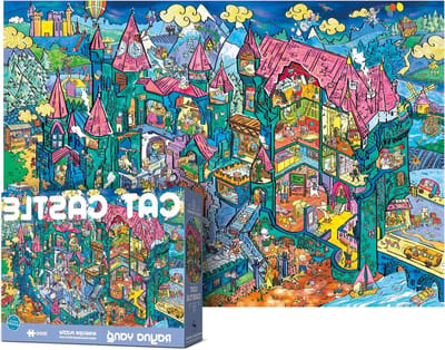 Puzzel 1000 Stukjes - Volwassen Puzzel - Ontspanning Thuis - Stabiele Kartonnen Constructie - 1000 Stukjes - Kat Kasteel