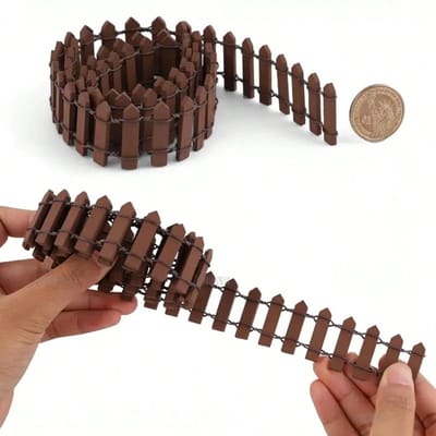 1 stuks Mini Houten Hek, Miniatuur Landschap Potdecoratie voor Sprookjestuin, Geschikt voor Huis, Kamer, Tuin, 35.4  X 2