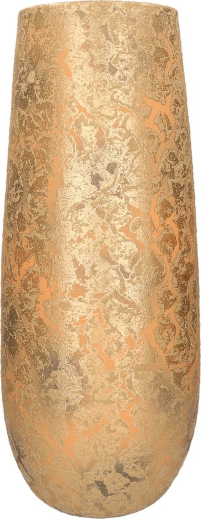 Mica Decorations Vaas - keramiek - flakes - goud - D21 x H55 cm - bloemenvaas