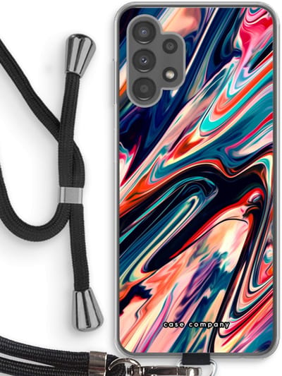 Case Company® - Hoesje met koord geschikt voor Samsung Galaxy A13 4G hoesje met Koord - Quantum Being - Telefoonhoesje met Zwart Koord - Bescherming aan alle Kanten en Over de Schermrand