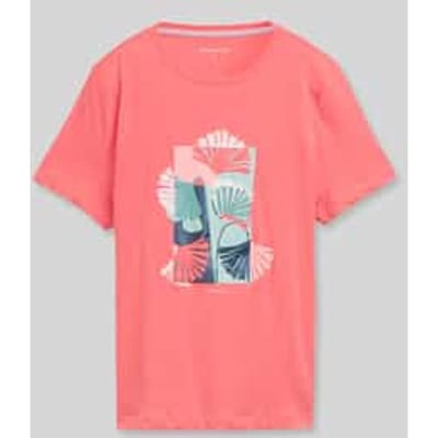 Tom Tailor - T-shirt met print - Maat M - soft coral pink