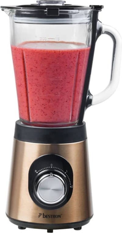 Bestron Blender 500W - ABL500CO - 1,5L - 2 Snelheden - Ice crusher - 500W - Koper - 5 jaar garantie
