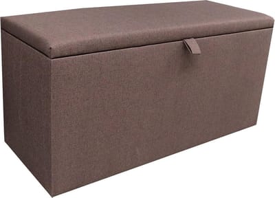Slaaploods.nl Zitbank Met Opbergruimte en Deksel - 90x40x45 cm - Stof Bruin