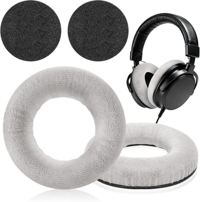Zachte Velours Oorkussens Vervanging voor DT 770 Pro en DT 990 Pro Hoofdtelefoons, Comfortabele Oorkussens voor Geluidsisolatie en Langdurig Gebruik, Grijs