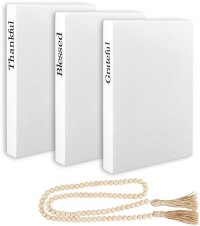 Dailygoods- Boeken Decoratief 3 Stuks - Faux Boek - Koffietafel Boeken - Houten Kralen Hanger - Home Decor - Gestapeld Boek - Decoratieve Boeken