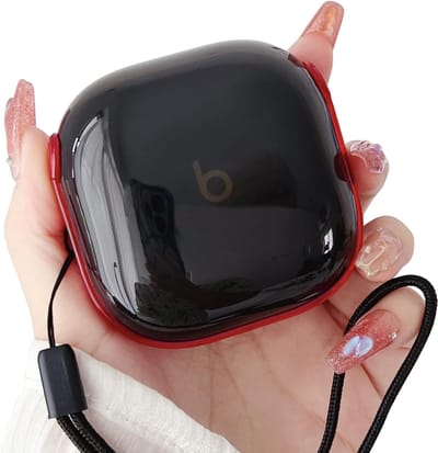 Hoofdtelefoonhoes - Transparante Case - Bescherming Oordopjes - Nauwsluitende Pasvorm - 50x50x30mm - rood