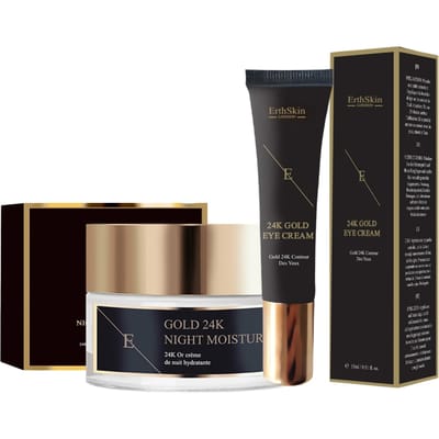 ErthSkin London 24K Goud Anti-Rimpel Nachtcrème + Oogcrème – Hydraterend & Verstevigend 1
