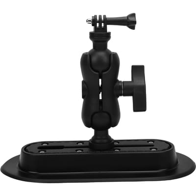 Support de Caméra Sportive pour Kayak à 360 Degrés Support de Caméra pour Kayak et Planche à Voile avec Double Tête, Détachement Rapide pour Divers Kayaks black