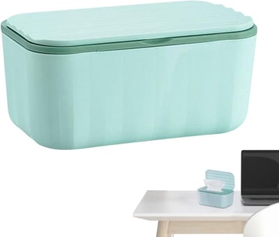 Doekjesbox Opbergdoos - Hygiëne Houder - Baby Verzorging - Luchtdicht Deksel - 20x12x9.5 cm - Groen