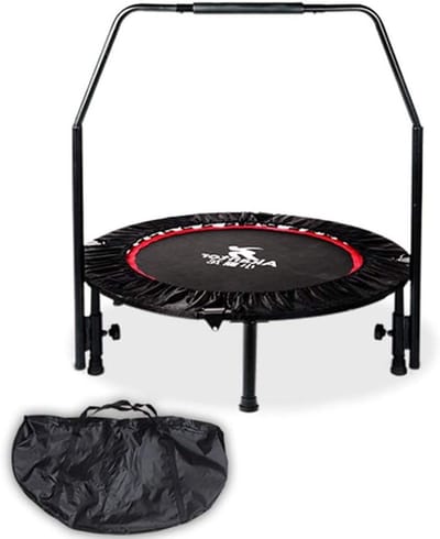 Fitnesstrampoline - Mini trampoline - Thuis sporten - Opvouwbaar design - 40 inch - Zwart
