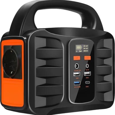 Multifunctioneel Powerstation – Powerbank – Stroomgenerator – Aggregaat – LED Modus – Universele Uitgangen – Zwart/Oranje